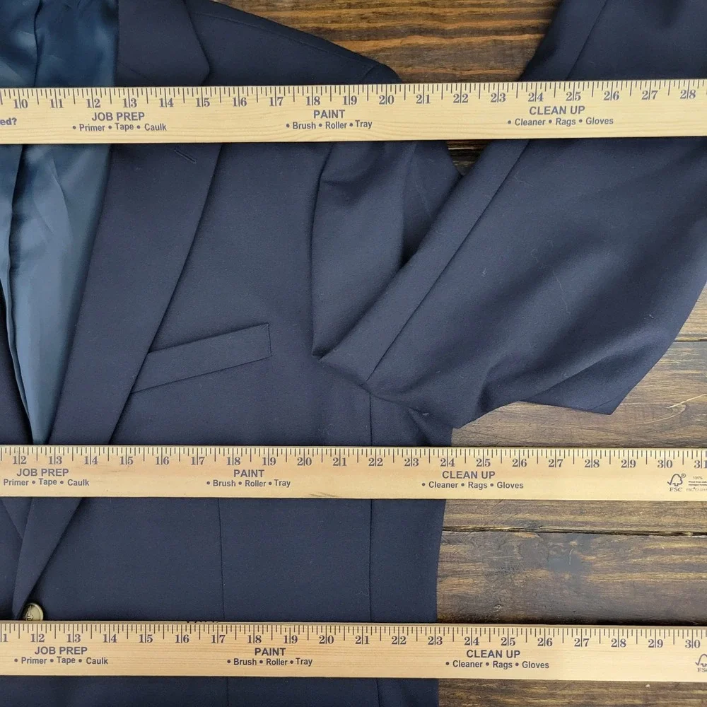 Dockers Men's Sport Coat Blazer Two Button‎ Deep Navy Polyester Wool 46R